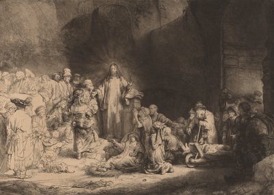Christ Preaching The Hundred Guilder Print, ca. 1649. av Rembrandt van Rijn