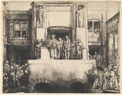Kristus presentert for folket: avlang plate av Rembrandt van Rijn
