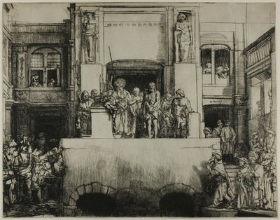 Kristus presentert for folket: avlang plate av Rembrandt van Rijn