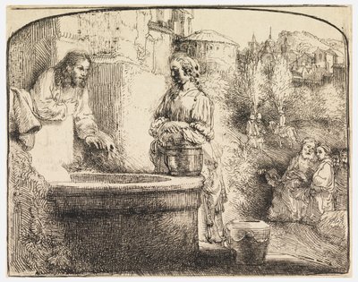 Kristus og kvinnen i Samaria av Rembrandt van Rijn