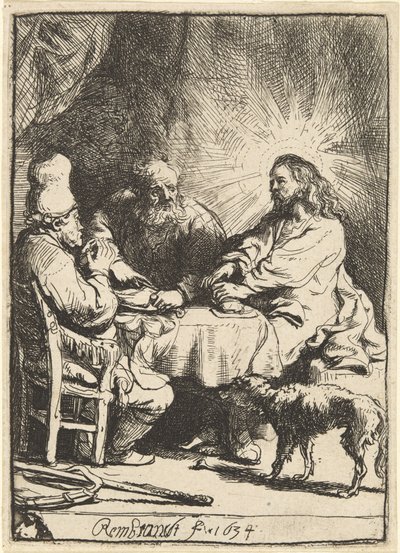 Kristus ved Emmaus: Den mindre tallerken av Rembrandt van Rijn