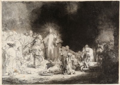 Kristus helbreder de syke The Hundred Guilder Print av Rembrandt van Rijn