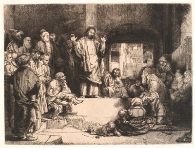 Kristus forkynner ("La petite tombe") av Rembrandt van Rijn