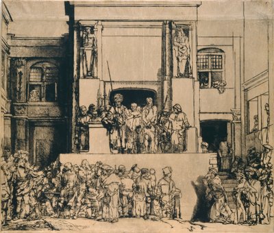 Kristus presenterte for folket: avlang plate, 1655 av Rembrandt van Rijn