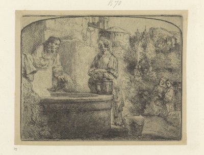 Kristus og den samaritanske kvinnen Recueil de quatre-vingt-cinq estampes originales (serietittel) av Rembrandt van Rijn