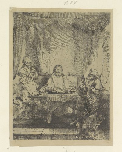Christus te Emmaus: grote plaat Samling av åttifem originaltrykk (serietittel) av Rembrandt van Rijn