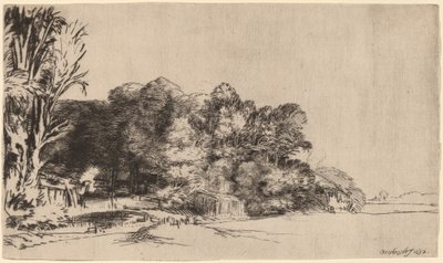 Treklump med en Vista av Rembrandt van Rijn