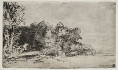 Treklump med en Vista av Rembrandt van Rijn