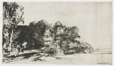 Treklump med utsikt av Rembrandt van Rijn