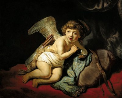 Cupid blåser en såpeboble, 1634. av Rembrandt van Rijn
