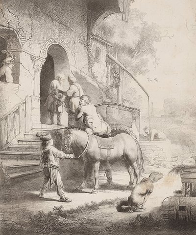 Den gode samaritan. 1633 av Rembrandt van Rijn