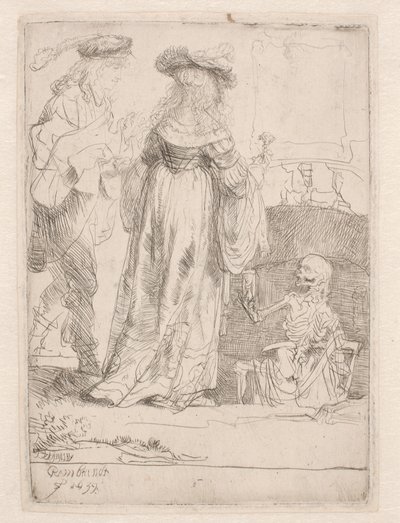 Det unge paret og døden av Rembrandt van Rijn