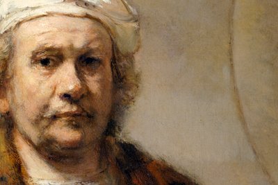 Detalj av et selvportrett av den nederlandske maleren Rembrandt van Rijn, c1665 av Rembrandt van Rijn