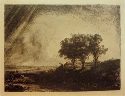 Landskapet med de tre trærne av Rembrandt van Rijn
