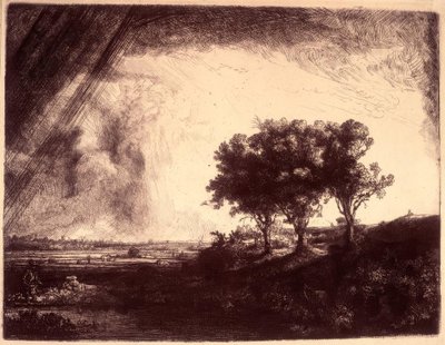 Landskapet med de tre trærne av Rembrandt van Rijn