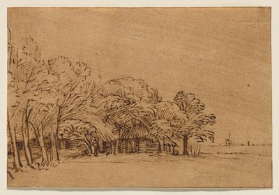 Gård under trær av Rembrandt van Rijn