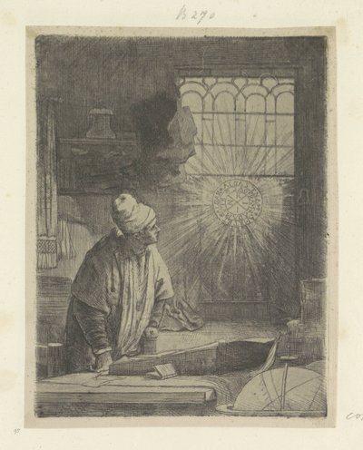 Forsker i sin studie (Faust) Recueil de quatre-vingt-cinq estampes originales (serietittel) av Rembrandt van Rijn