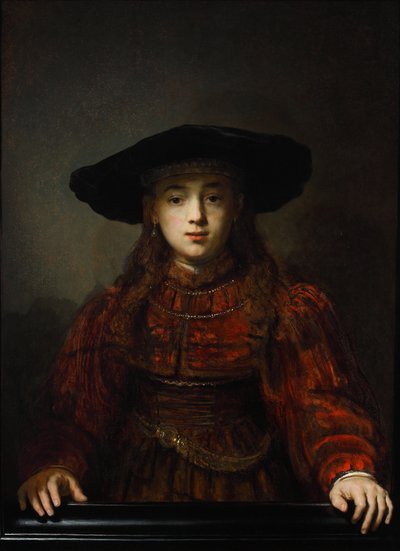 Jente i en bilderamme, 1641 av Rembrandt van Rijn