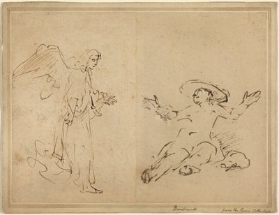 Hagar sitter ved kilden av Rembrandt van Rijn