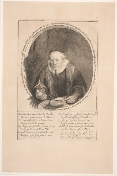 Jan Cornelis Sylvius, predikant: portrett laget etter hans død av Rembrandt van Rijn