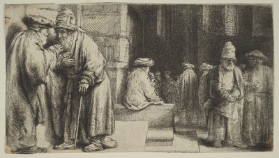 Jøder i en synagoge, 1648. av Rembrandt van Rijn