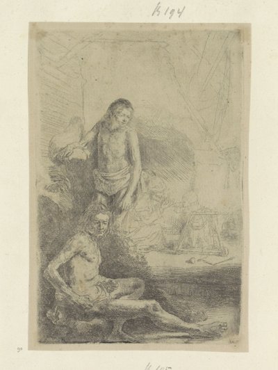 Ung mann, sittende og stående Recueil de quatre-vingt-cinq estampes originales (serietittel) av Rembrandt van Rijn