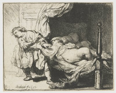 Josef og Potifars kone av Rembrandt van Rijn