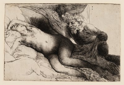Jupiter og Antiope: Den større platen av Rembrandt van Rijn