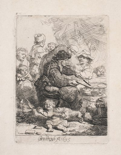 En kvinne som steker pannekaker av Rembrandt van Rijn