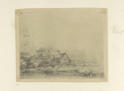 Landschap met drinkende koe Samling av åttifem originaltrykk (serietittel) av Rembrandt van Rijn