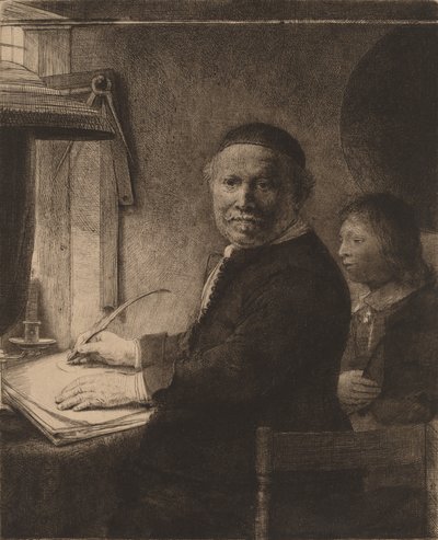 Lieven Willemsz van Coppenol: The Smaller Plate, ca. 1658. av Rembrandt van Rijn
