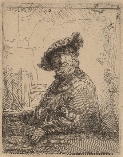 Mann i en arbor, 1642. av Rembrandt van Rijn