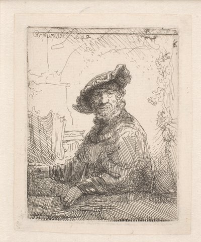 En mann i en lysthus av Rembrandt van Rijn
