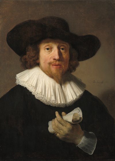 Mann med noteark, 1633 av Rembrandt van Rijn