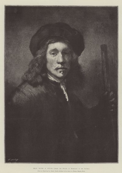 Mann med en pinne av Rembrandt van Rijn
