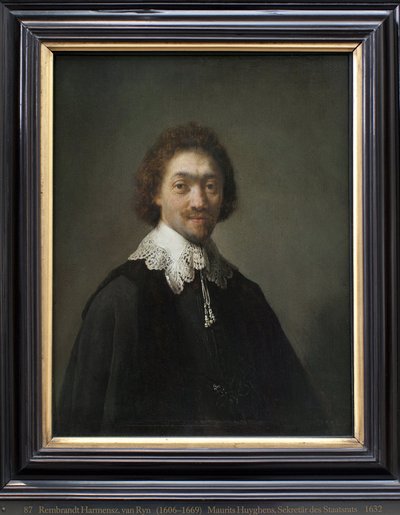 Maurits Huygens, statssekretær i Lahaye (Nederland). Maleri av Harmensz van Rijn Rembrandt (1606-1669), olje på tre av Rembrandt van Rijn