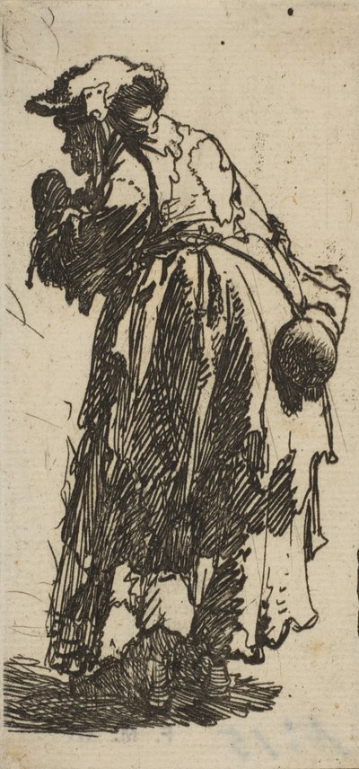 Gammel tiggerkvinne med kalebass, ca. 1629., ca. 1629. av Rembrandt van Rijn