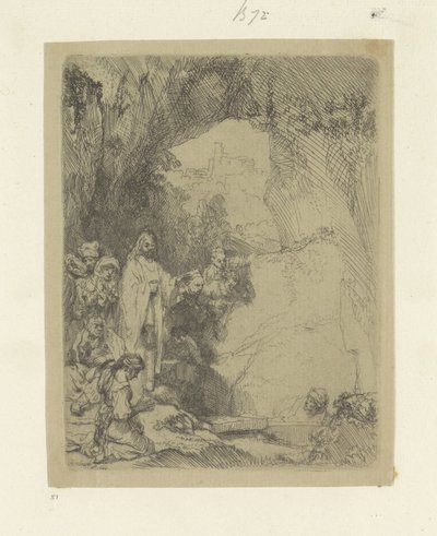 Opwekking van Lazarus: liten plaat Samling av åttifem originaltrykk (serietittel) av Rembrandt van Rijn