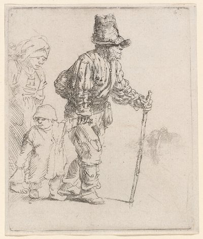 Bondefamilie på trampet av Rembrandt van Rijn