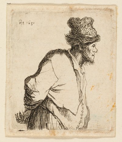 Bonde med hendene bak ryggen av Rembrandt van Rijn