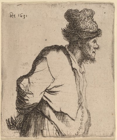 Bonde med hendene bak ryggen av Rembrandt van Rijn