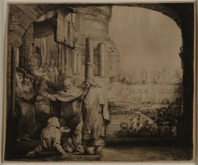 Peter og Johannes ved tempelporten av Rembrandt van Rijn