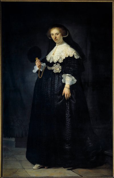 Portrait en pied de Oopjen Coppit, kvinne av Maertens Soolmans Maleri av Harmensz van Rijn dit Rembrandt (1606-1669) av Rembrandt van Rijn