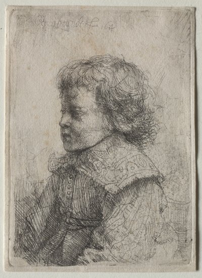 Portrett av en gutt i profil av Rembrandt van Rijn