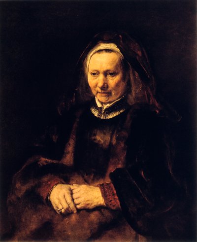 Portrett av en gammel kvinne, 1600-tallet av Rembrandt van Rijn