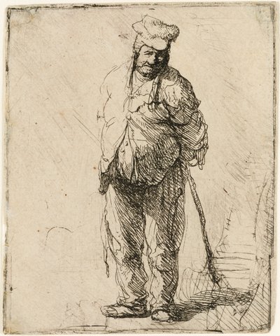 Ragged Peasant with his Hands behind Him, holding a Stick, c.1630.    1154922   no       norwegian Successfully Translated  Original: The death of Maricha, 1913. Translat: The death of Maricha, 1913. 1150139 no norwegian Successfully Translated Original: P av Rembrandt van Rijn