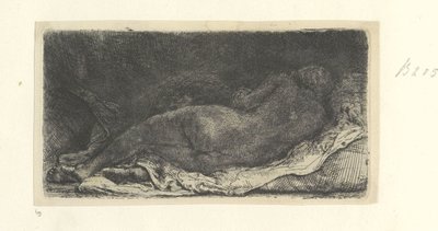 Liggende naken kvinne av Rembrandt van Rijn