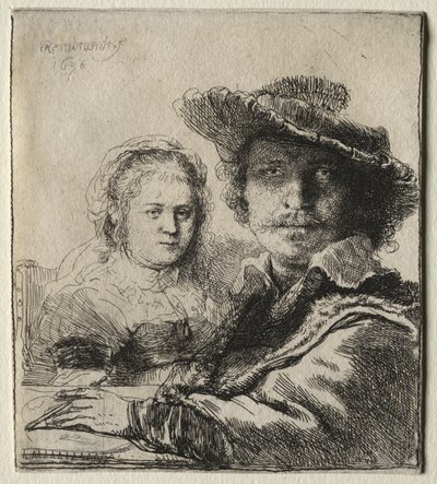 Rembrandt og hans kone Saskia av Rembrandt van Rijn