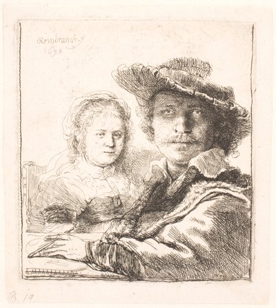 Rembrandt og kona Saskia: byster av Rembrandt van Rijn