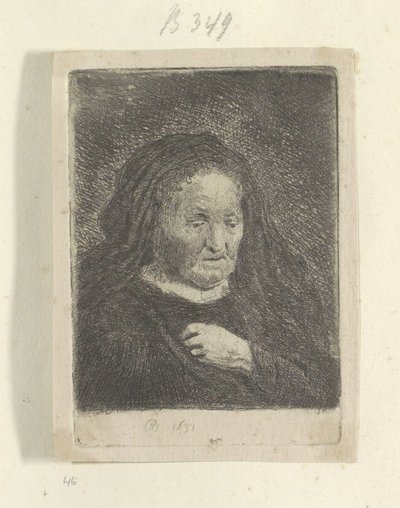 Rembrandt's Mother with Her Hand on Her Breast: Small Bust Recueil de quatre-vingt-cinq estampes originales (serietittel) av Rembrandt van Rijn